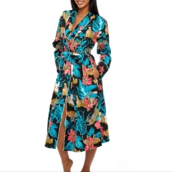 ADR Jungle Print Long Jersey Knit Robe M NWT - Picture 3 of 8
